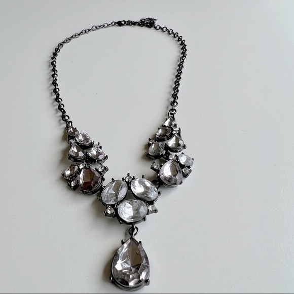 Grey Crystal Statement Necklace - Picture 2 of 5